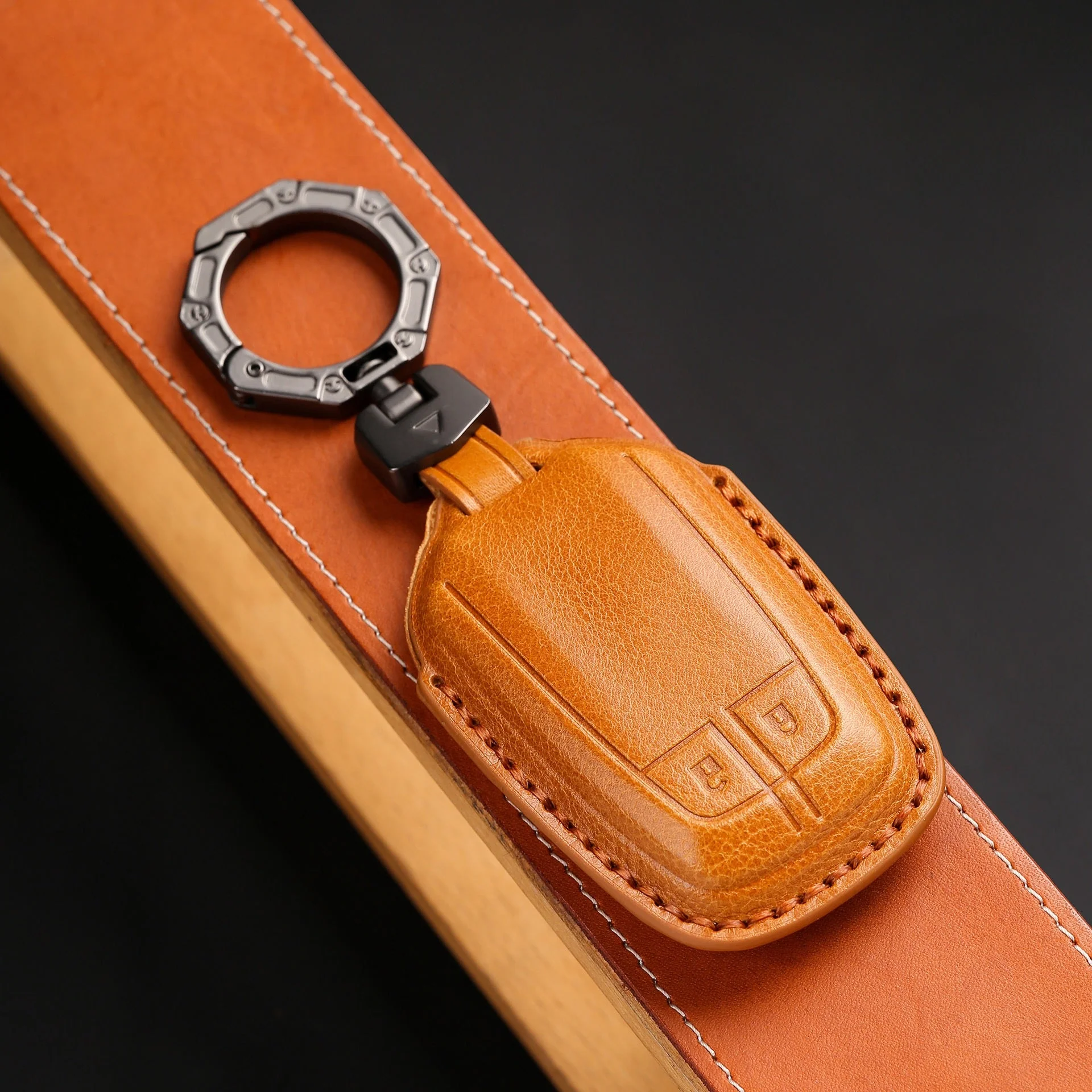 Isuzu Handcrafted Genuine Leather Car Key Fob Case Cover For D-MAX, MU‑X - Image 9