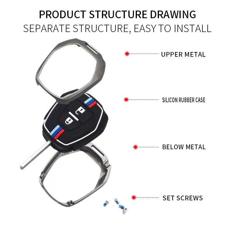 Isuzu Metal Shell & Soft Silicone Full Protection Car Key Fob Case Cover For MU-X, D-MAX - Image 8