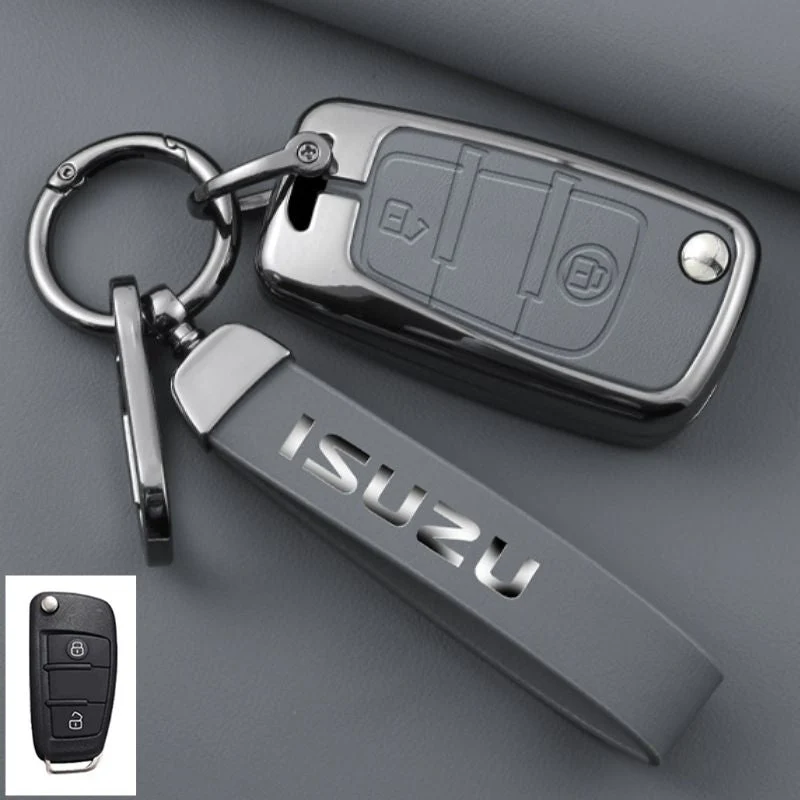 Isuzu Zinc Alloy PU Leather Car Key Fob Case Cover For D-MAX, MUX - Image 10