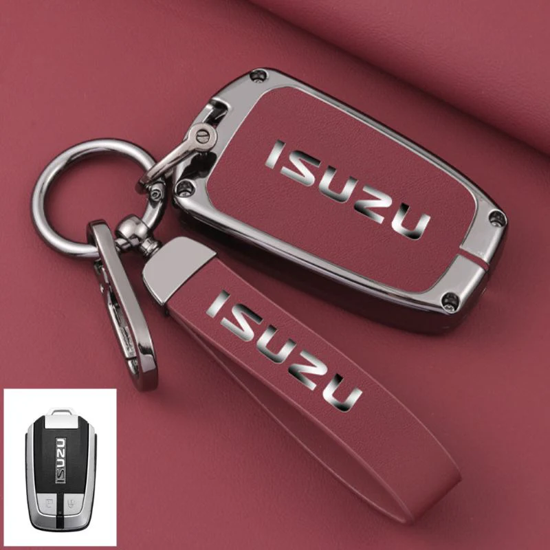 Isuzu Zinc Alloy PU Leather Car Key Fob Case Cover For D-MAX, MUX - Image 11