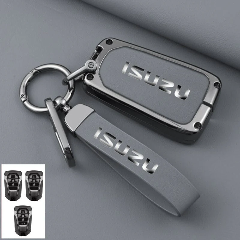 Isuzu Zinc Alloy PU Leather Car Key Fob Case Cover For D-MAX, MUX - Image 12