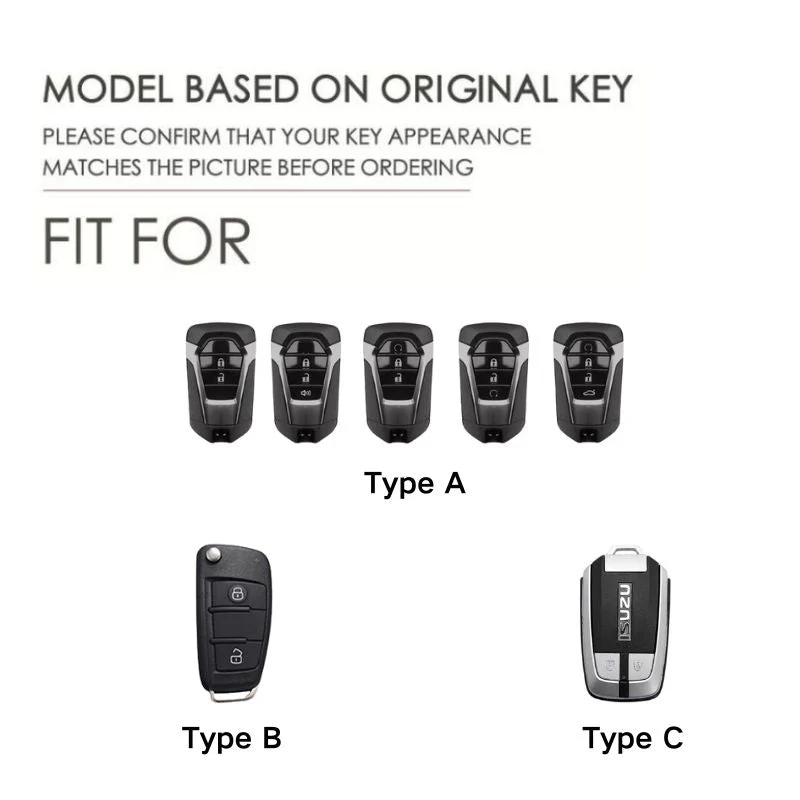 Isuzu Zinc Alloy PU Leather Car Key Fob Case Cover For D-MAX, MUX - Image 6
