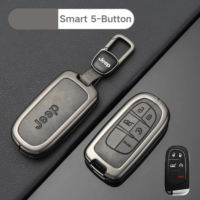 Jeep Zinc Alloy + PU Leather Car Key Fob Case Cover For Grand Cherokee, Renegade, Compass, Commander, Cherokee, Dodge Journey - Image 10