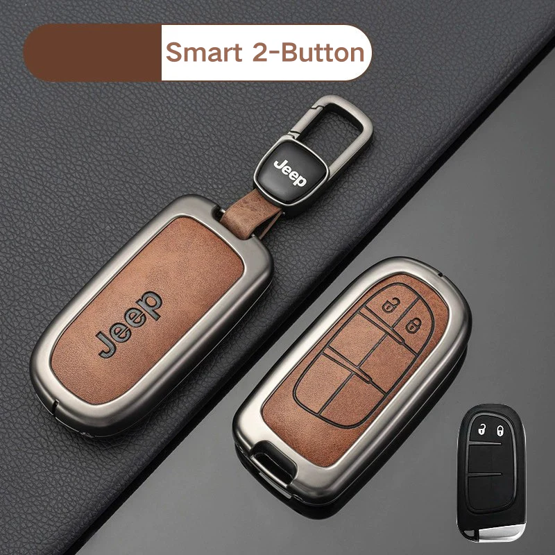Jeep Zinc Alloy + PU Leather Car Key Fob Case Cover For Grand Cherokee, Renegade, Compass, Commander, Cherokee, Dodge Journey - Image 15