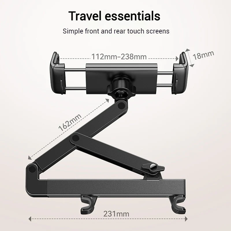 JOYROOM Metal Foldable & Extendable Car Headrest Holder for Phone & Tablet - Image 6