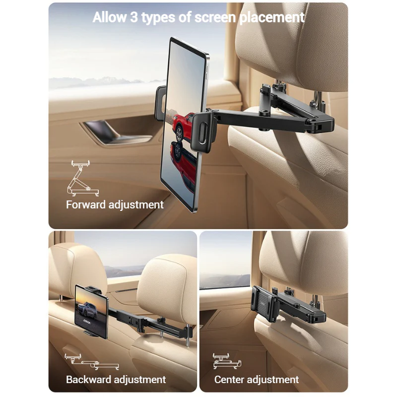 JOYROOM Metal Foldable & Extendable Car Headrest Holder for Phone & Tablet - Image 7