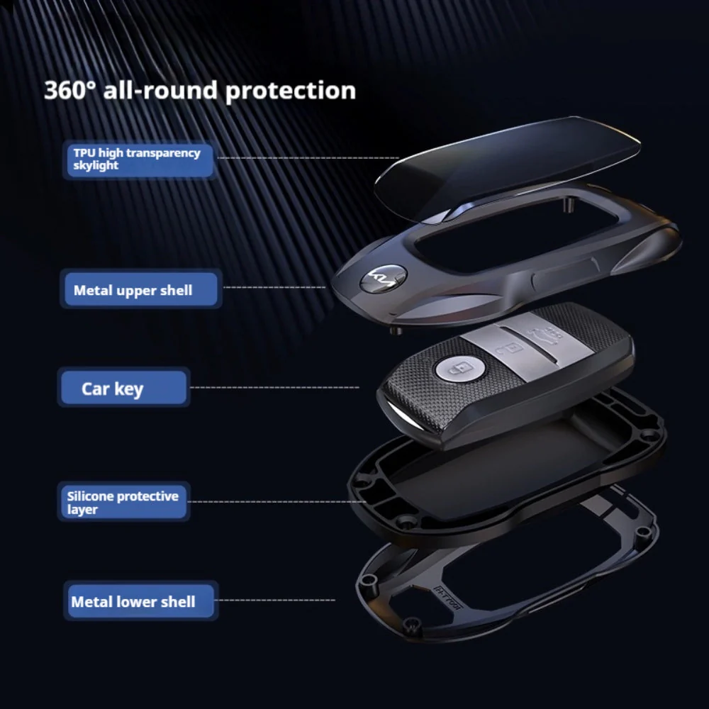 Kia Stylish Metal Car Key Protective Fob Case Cover For K2, K4, K5, Seltos, Sportage, Sonet, Cerato,EV5 - Image 7