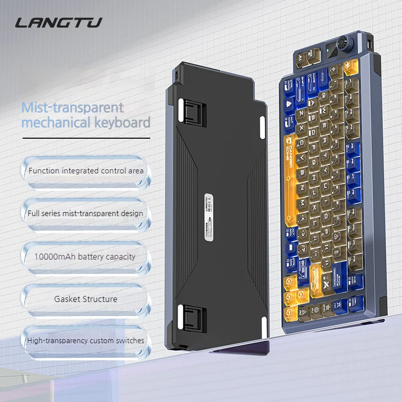 LANGTU T75 Tri-Mode Wireless Frosted Mechanical Gaming Keyboard & Bluetooth/2.4GHz/USB-C - Image 11