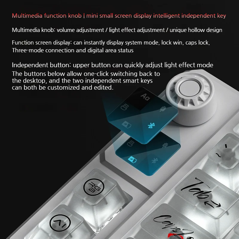LANGTU T75 Tri-Mode Wireless Frosted Mechanical Gaming Keyboard & Bluetooth/2.4GHz/USB-C - Image 3