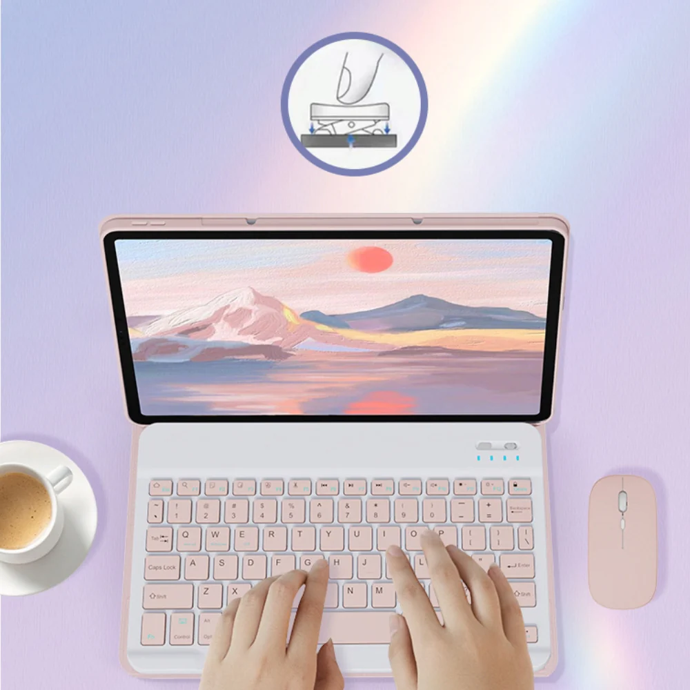 [With Backlight] Lenovo Tab M10 Plus 3rd Gen 10.6" (TB125FU) - Detachable Magnetic Bluetooth Keyboard Case With Mouse - Image 6
