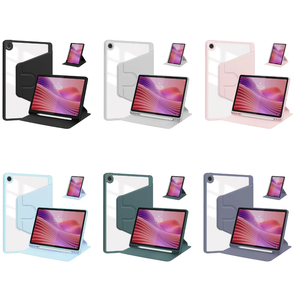 Lenovo Idea Tab 11” 2025 (TB336FU/TB336ZU) - Silicone 360-Degree Rotating Smart Sleep Drop-Proof Case - Image 2