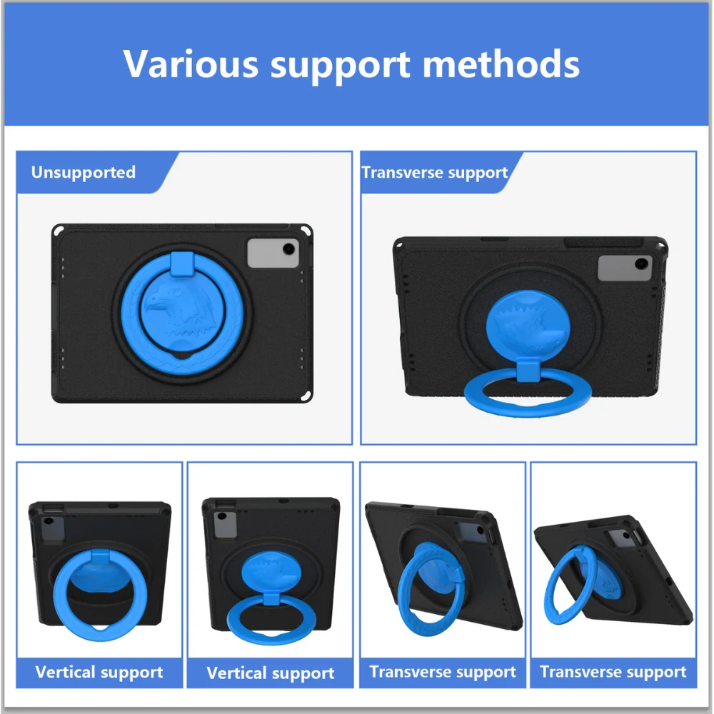 Lenovo Tab M11 11.0" 2024 (TB-330XU/330FU) - Shockproof Heavy Duty Series Case With 360° Rotatable Folding Handle - Image 10