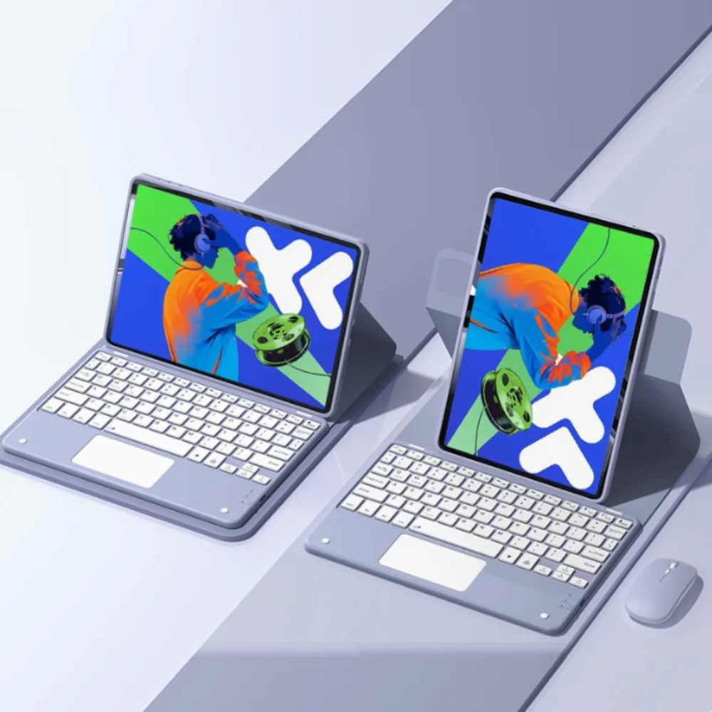 Lenovo Idea Tab Pro 12.7" 2025 (TB373FU/TB375FC) - 360-Degree Rotating Keyboard Case With Backlight and Mouse - Image 3