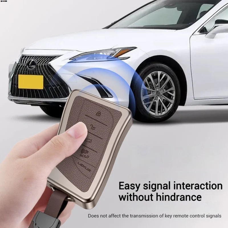 Lexus Aluminum Alloy Leather Car Key Fob Case Cover For ES200, ES300, RX300, 350h, NX200, LX570 - Image 14
