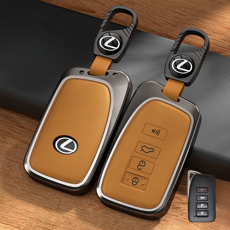 Lexus Aluminum Alloy + PU Leather Car Key Fob Case Cover For ES200, ES300h, RX350h, RX300, NX200, NX260 - Image 11