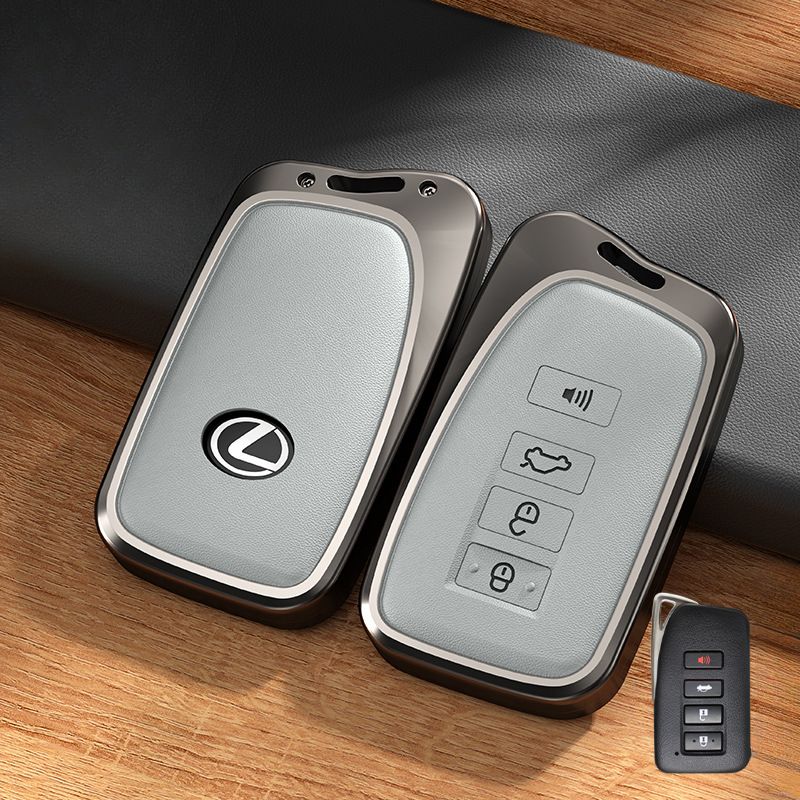 Lexus Aluminum Alloy + PU Leather Car Key Fob Case Cover For ES200, ES300h, RX350h, RX300, NX200, NX260 - Image 13