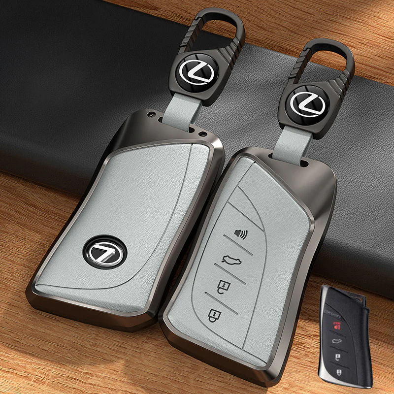 Lexus Aluminum Alloy + PU Leather Car Key Fob Case Cover For ES200, ES300h, RX350h, RX300, NX200, NX260 - Image 18