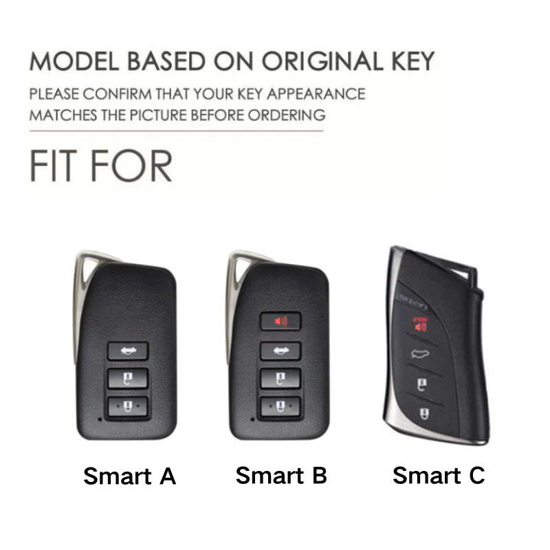 Lexus Aluminum Alloy + PU Leather Car Key Fob Case Cover For ES200, ES300h, RX350h, RX300, NX200, NX260 - Image 2