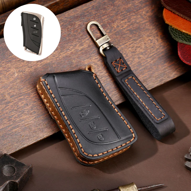 Lexus Handcrafted Genuine Leather Folding Car Key Fob Case Cover For Lexus NX200t, NX300, NX300h, NX350, NX Hybrid, RX270, RX300, RX350, RX450h, LX570, LX600, IS250, IS300, IS350 - Image 11