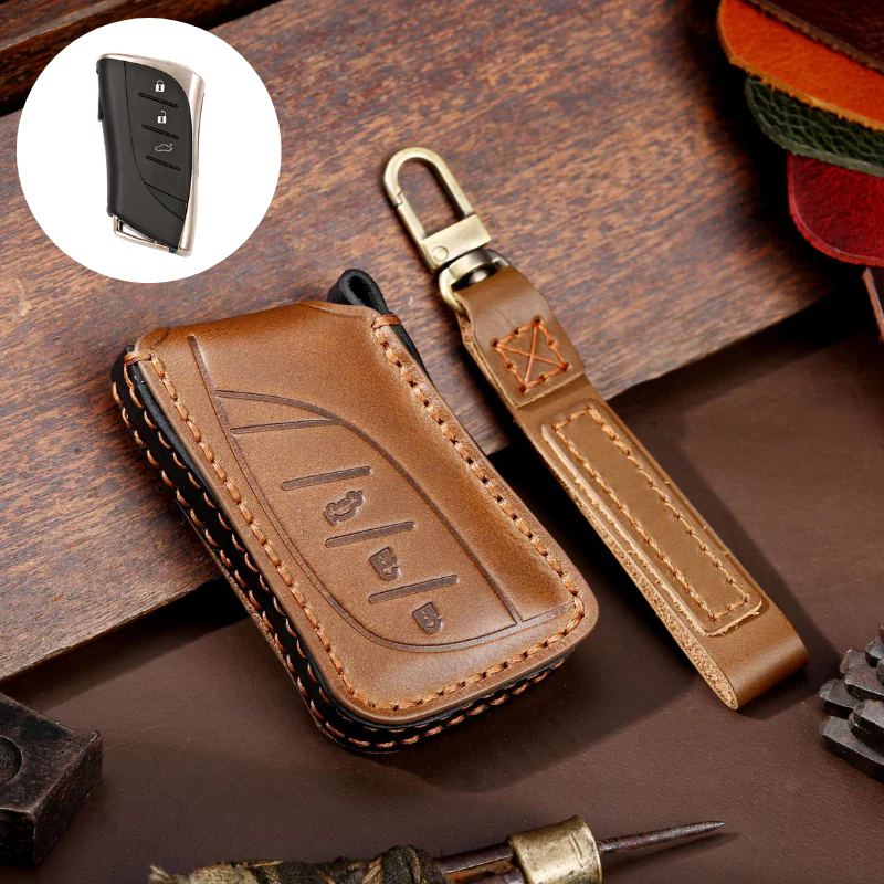 Lexus Handcrafted Genuine Leather Folding Car Key Fob Case Cover For Lexus NX200t, NX300, NX300h, NX350, NX Hybrid, RX270, RX300, RX350, RX450h, LX570, LX600, IS250, IS300, IS350 - Image 13