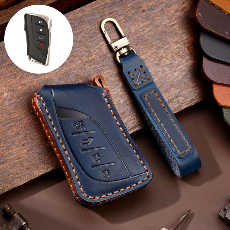Lexus Handcrafted Genuine Leather Folding Car Key Fob Case Cover For Lexus NX200t, NX300, NX300h, NX350, NX Hybrid, RX270, RX300, RX350, RX450h, LX570, LX600, IS250, IS300, IS350 - Image 15