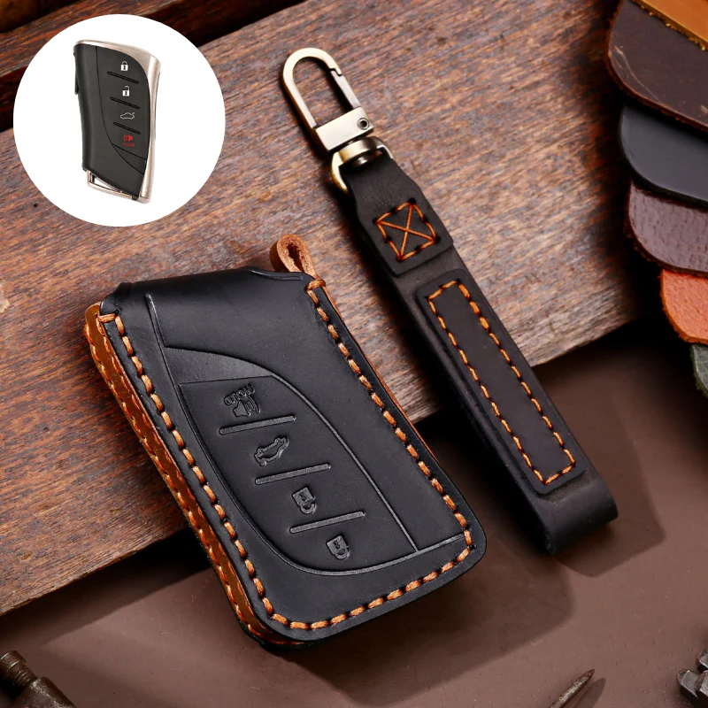 Lexus Handcrafted Genuine Leather Folding Car Key Fob Case Cover For Lexus NX200t, NX300, NX300h, NX350, NX Hybrid, RX270, RX300, RX350, RX450h, LX570, LX600, IS250, IS300, IS350 - Image 16