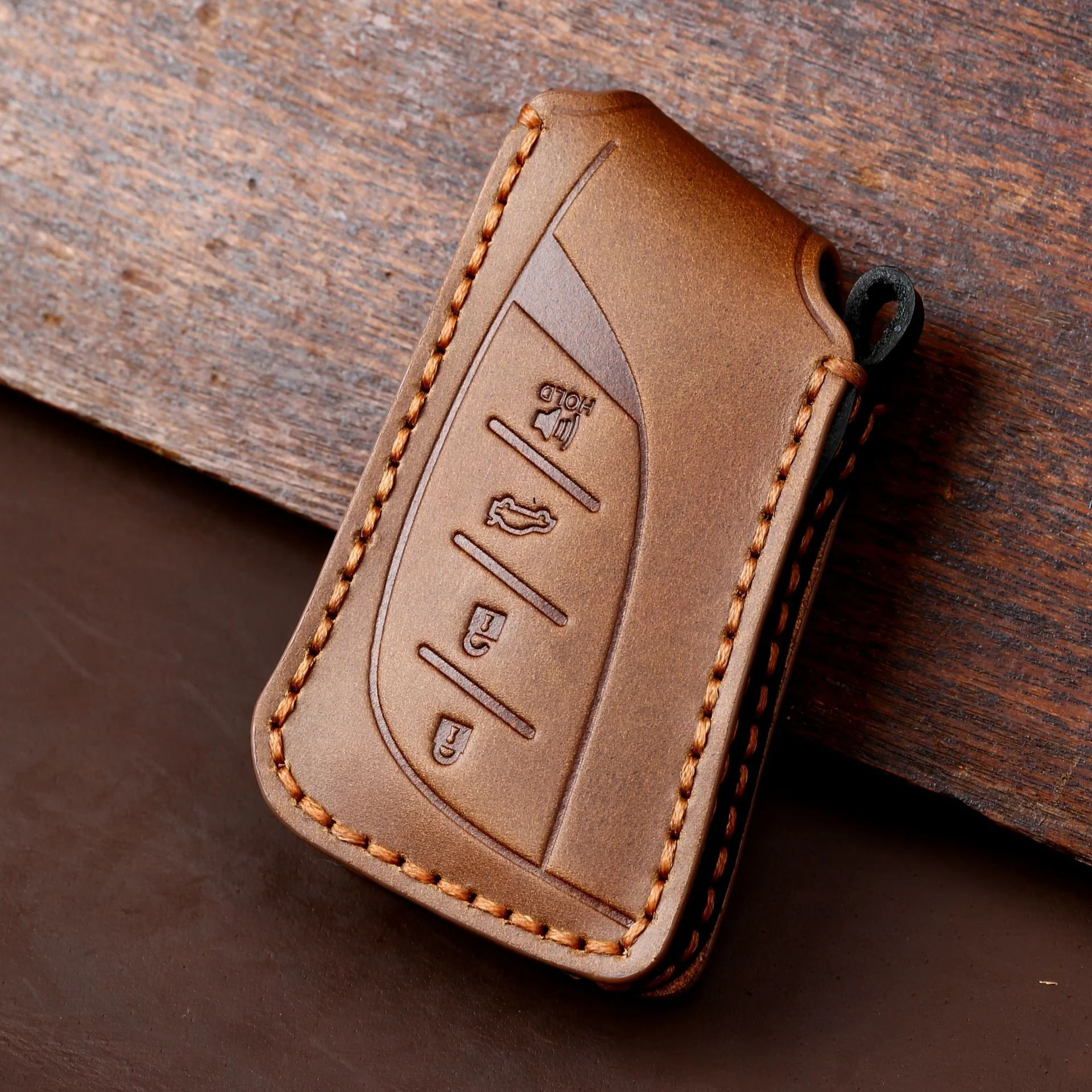 Lexus Handcrafted Genuine Leather Folding Car Key Fob Case Cover For Lexus NX200t, NX300, NX300h, NX350, NX Hybrid, RX270, RX300, RX350, RX450h, LX570, LX600, IS250, IS300, IS350 - Image 6
