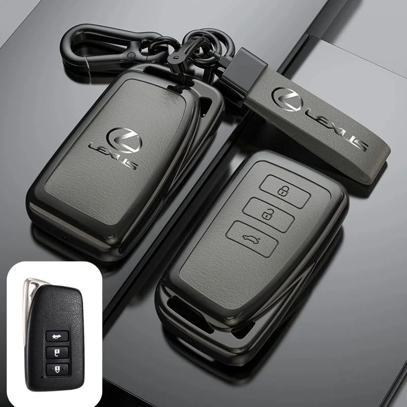 Lexus Zinc Alloy + PU Leather Car Key Fob Case Cover For ES200, ES300, RX350, NX350H, LS500H - Image 10