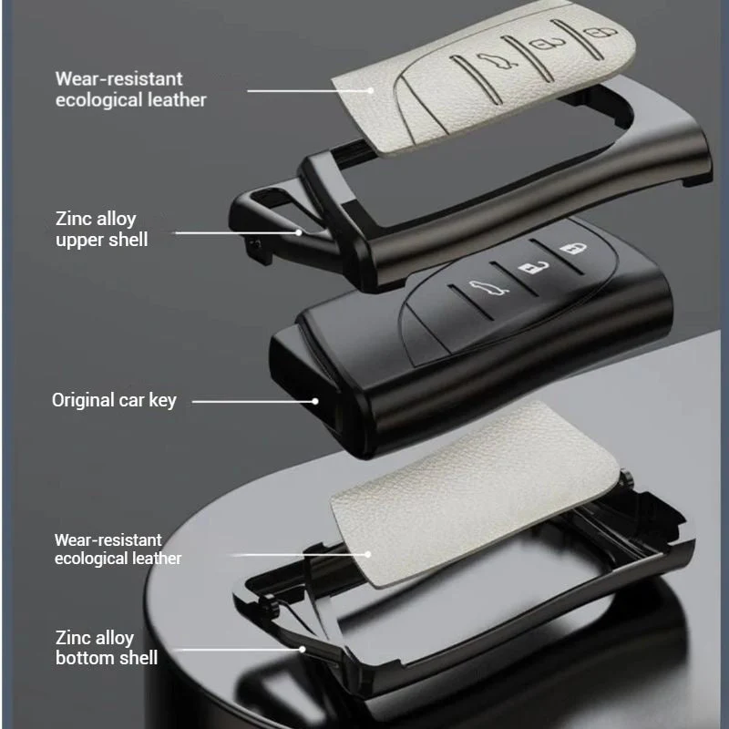 Lexus Zinc Alloy + PU Leather Car Key Fob Case Cover For ES200, ES300, RX350, NX350H, LS500H - Image 20
