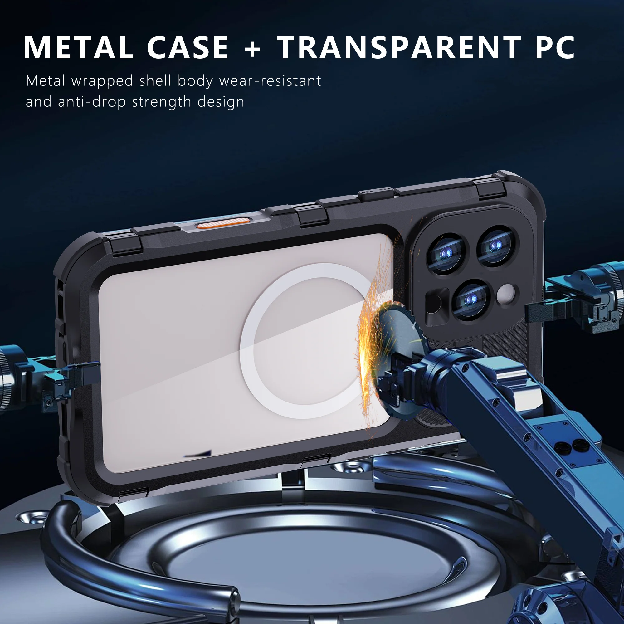 [M Series][Magsafe Compatible] Apple iPhone 15 / 15 Plus / 15 Pro / 15 Pro Max - Redpepper Metal Heavy Duty Waterproof Magnetic Silicone Phone Case With Lanyard - Image 18