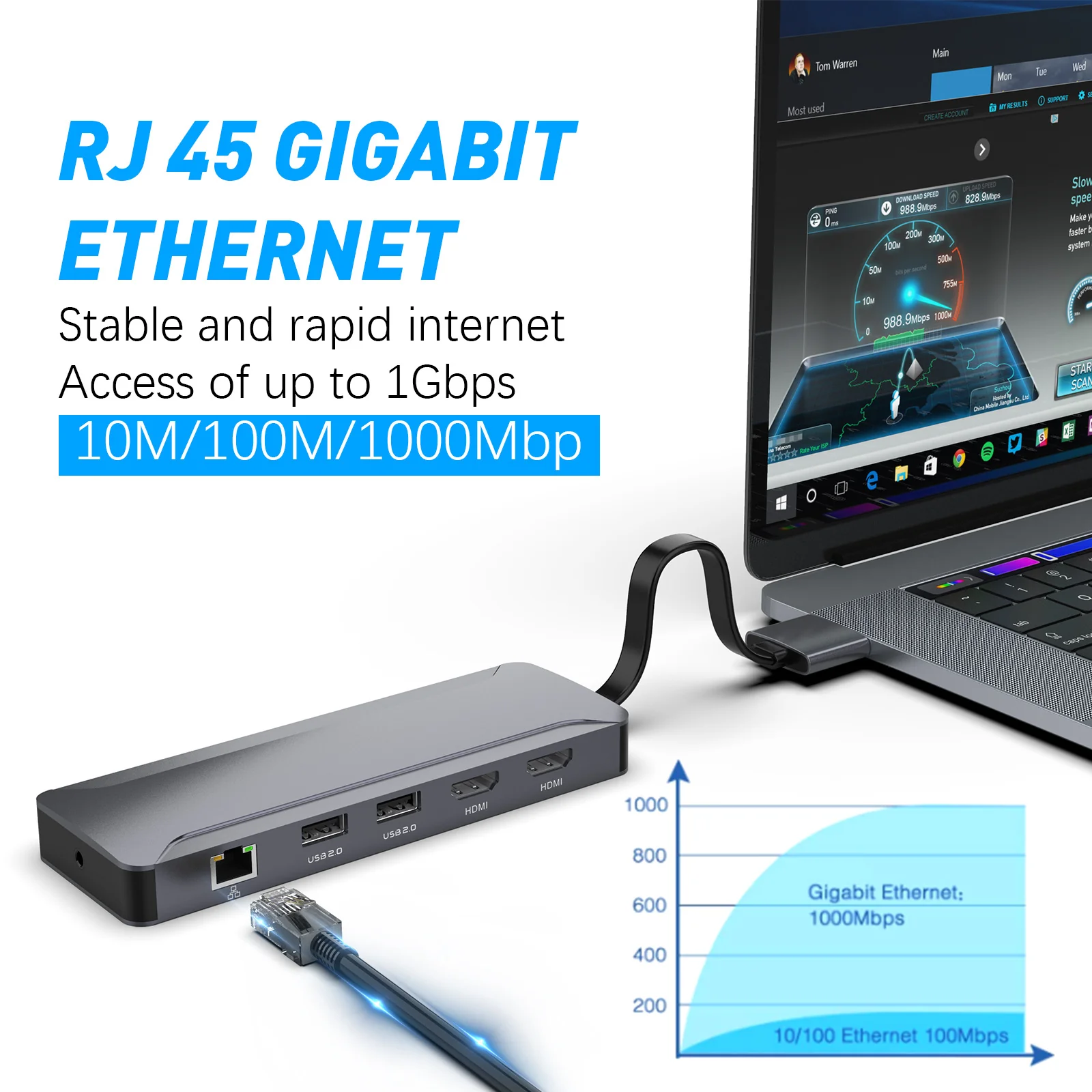 MacBook 13-In-1 Aluminum Hub Dual USB-C Docking Station - Image 3
