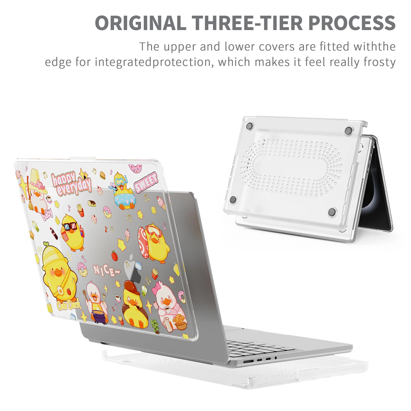 MacBook Air 13.6" 2025 (A3240) M4 - Cute Cartoon Transparent Shockproof & Slim Case - Image 14