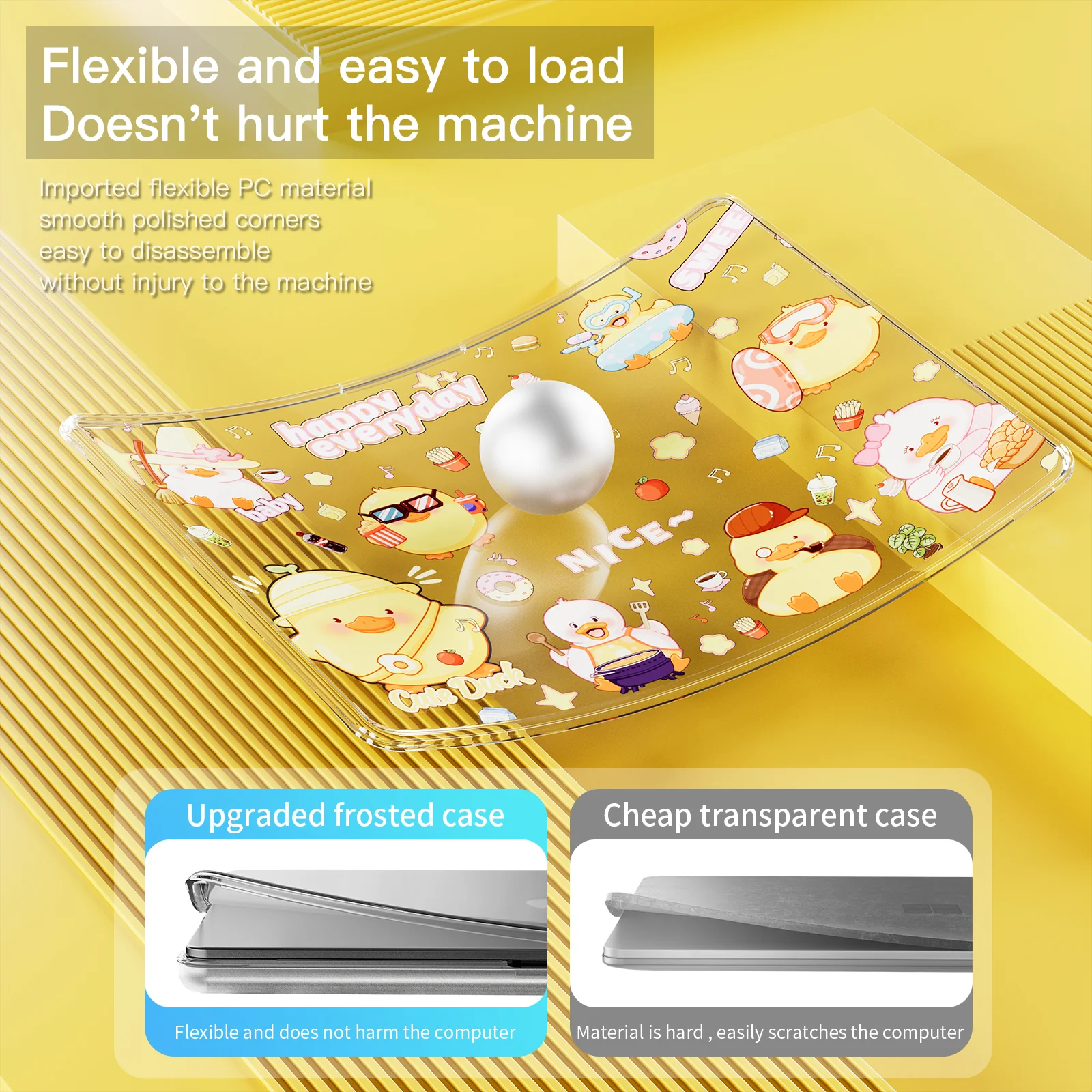 MacBook Air 13.6" 2025 (A3240) M4 - Cute Cartoon Transparent Shockproof & Slim Case - Image 15