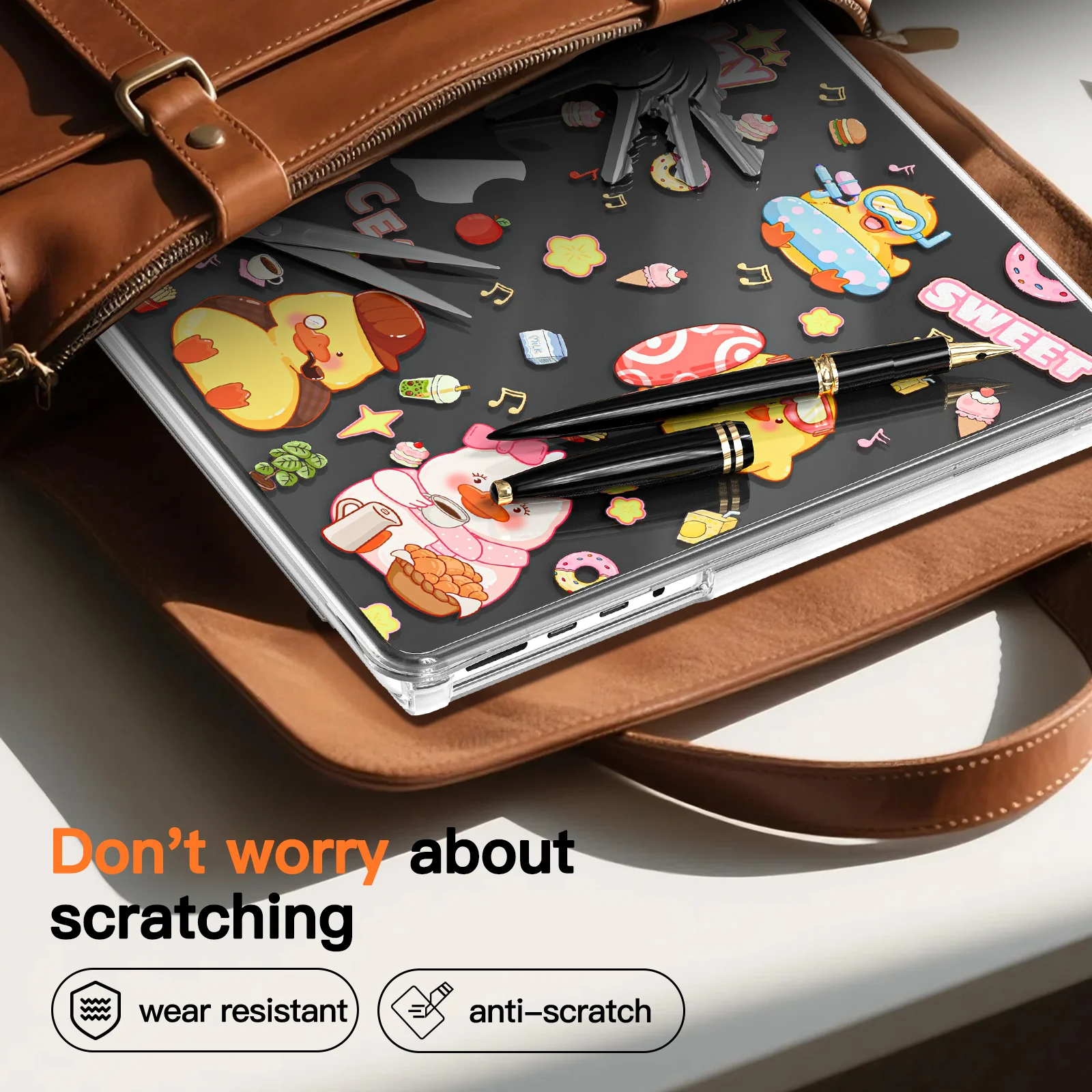 MacBook Air 13.6" 2025 (A3240) M4 - Cute Cartoon Transparent Shockproof & Slim Case - Image 19
