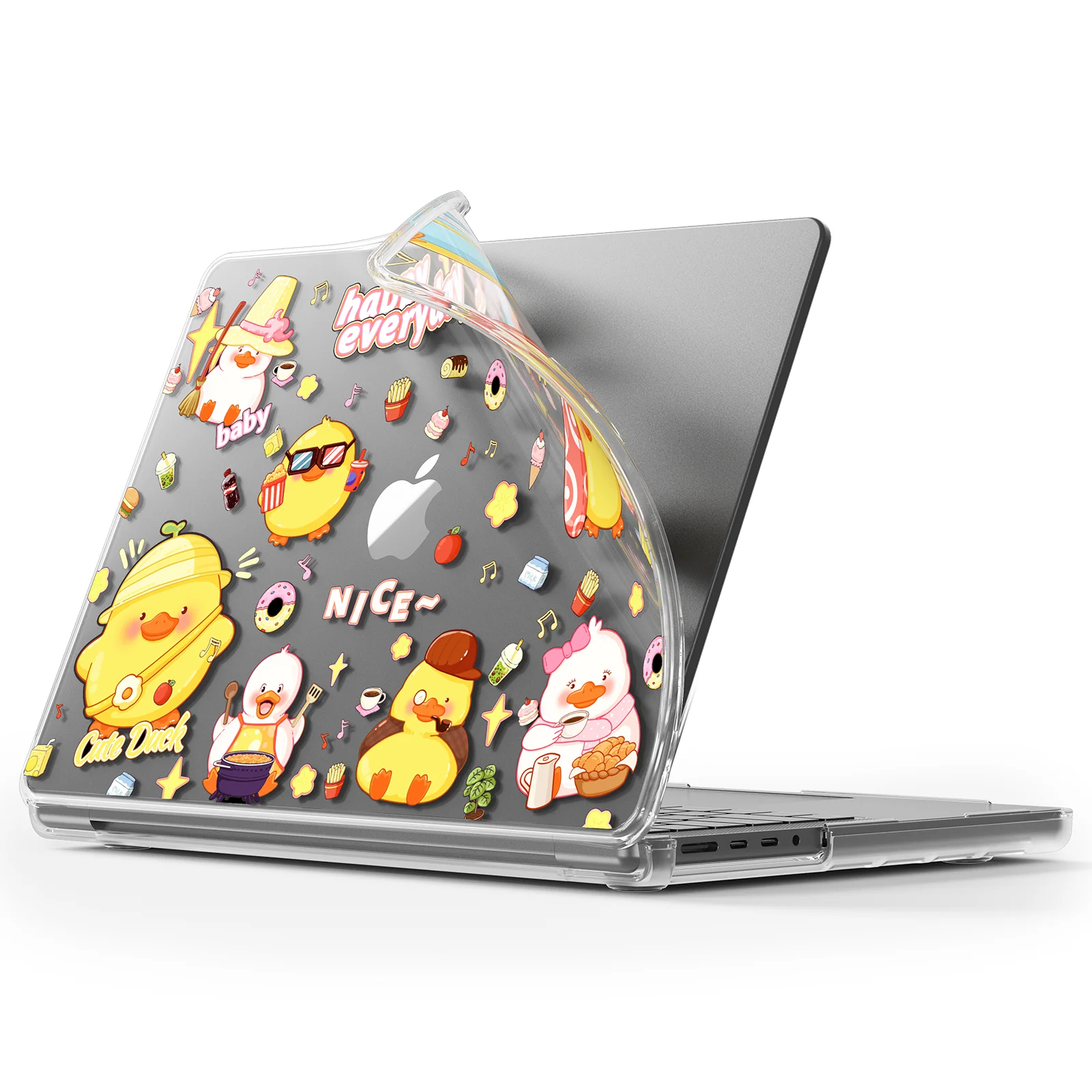 MacBook Air 13.6" 2025 (A3240) M4 - Cute Cartoon Transparent Shockproof & Slim Case - Image 5