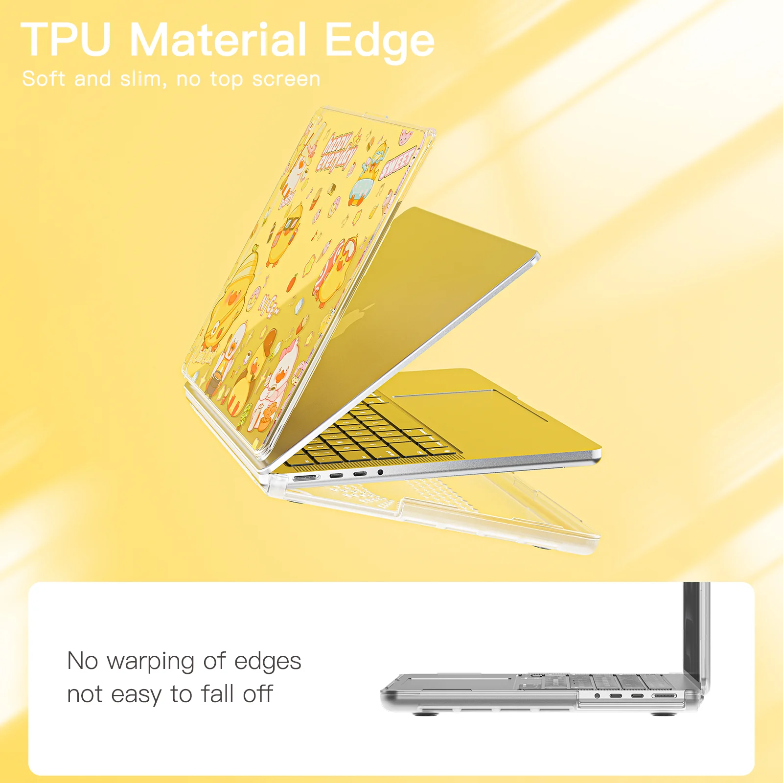 MacBook Air 13.6" 2025 (A3240) M4 - Cute Cartoon Transparent Shockproof & Slim Case - Image 9