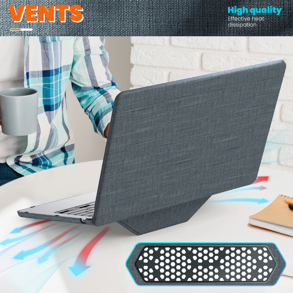 MacBook Air 15.3" M2 & M3 2023 & 2024 (A2941 & A3114) - Fabric Foldable Stand Protective Case - Image 7