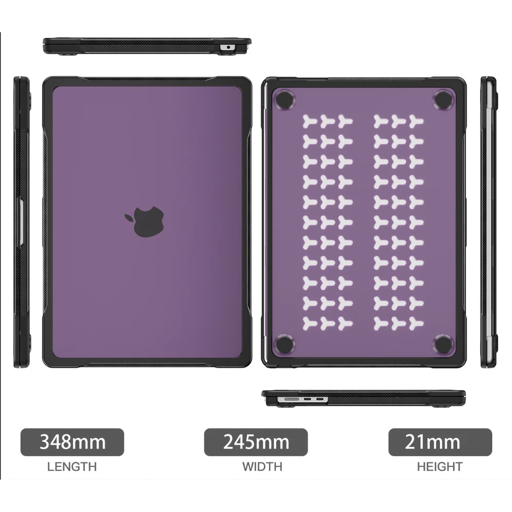 MacBook Pro 13" (A2338 M1 & A2251 & A2289) - Full Coverage Matte Transparent Shockproof Protective Case - Image 8