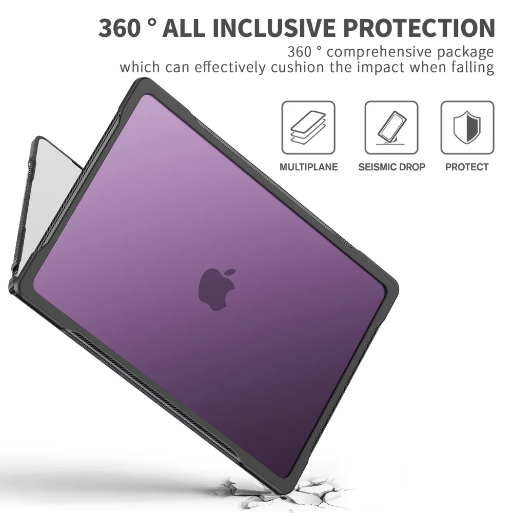 MacBook Pro 13" (A2338 M1 & A2251 & A2289) - Full Coverage Matte Transparent Shockproof Protective Case - Image 9
