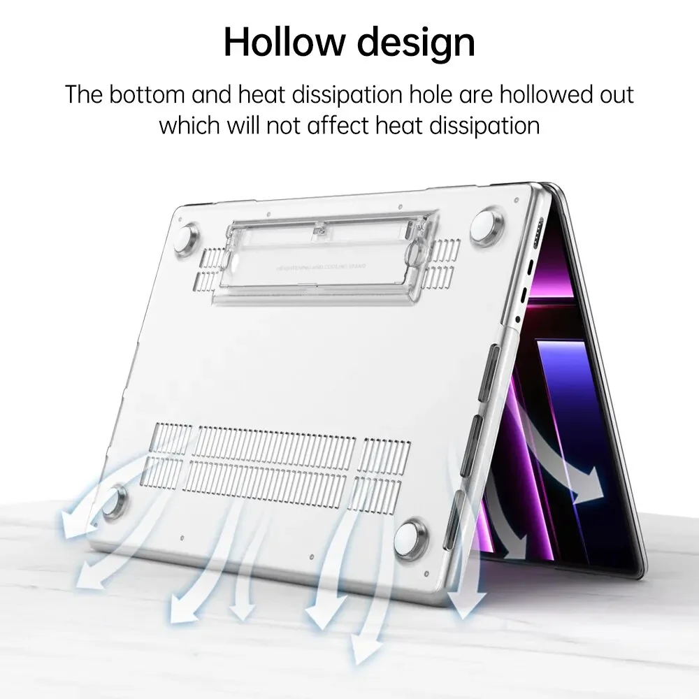 MacBook Pro 16.2" 2023 (A2991 M3 & A2780 M2) & 2021 (A2485 M1) - Matte Transparent Invisible Stand Protective Case - Image 12