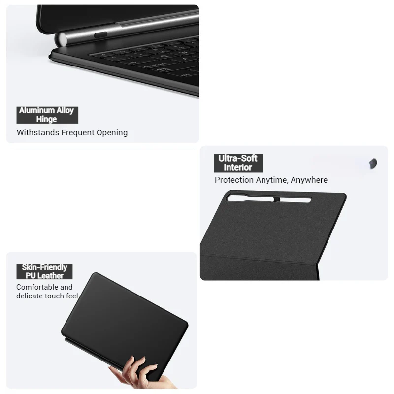 [[Magic Keyboard][With BacKlit] Samsung Galaxy Tab S10 FE 10.9" 2025 - Precision Multi-Touch Trackpad Magnetic Smart Wireless Keyboard Case - Image 4