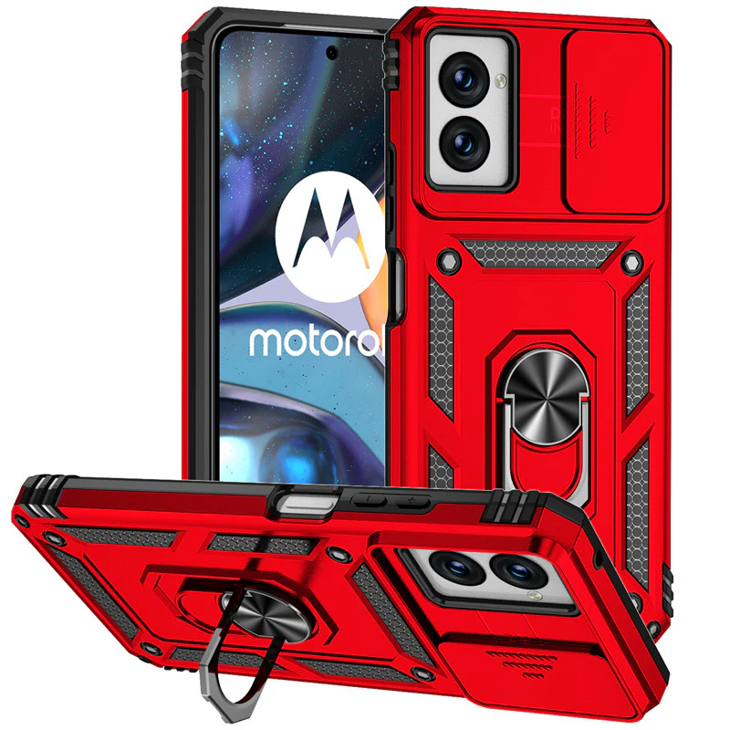 [Magnetic Ring Kickstand][Slide Lens Cover] Motorola Moto G82 - Shield Shockproof Rugged Heavy Duty Case - Image 11