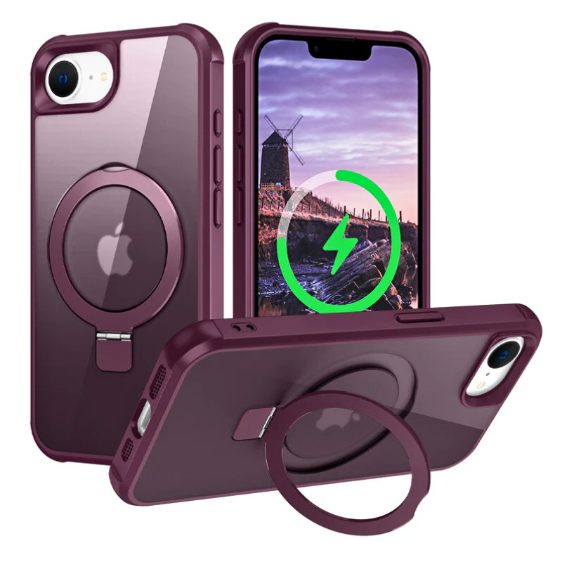 [Magsafe Compatible][360° Rotating Stand] Apple iPhone 16e & 17e Full-coverage Shockproof Essentials Series Case