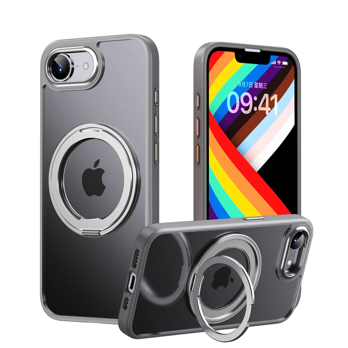 [Magsafe Compatible][360° Rotating Stand] Apple iPhone 16e & 17e Matte Shockproof Essentials Series Case - Image 3