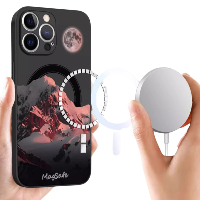 [Magsafe Compatible] Apple iPhone 15/15 Plus/15 Pro/15 Pro Max TPU Skin Feel Shockproof Moutain Case - Image 3