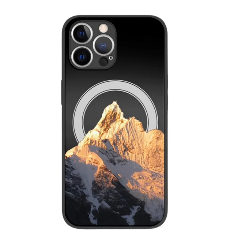 [Magsafe Compatible] Apple iPhone 15/15 Plus/15 Pro/15 Pro Max TPU Skin Feel Shockproof Moutain Case - Image 7