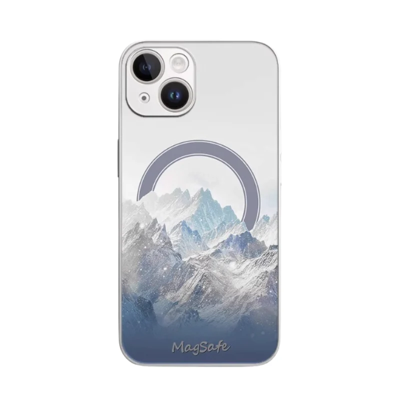 [Magsafe Compatible] Apple iPhone 15/15 Plus/15 Pro/15 Pro Max TPU Skin Feel Shockproof Moutain Case - Image 9