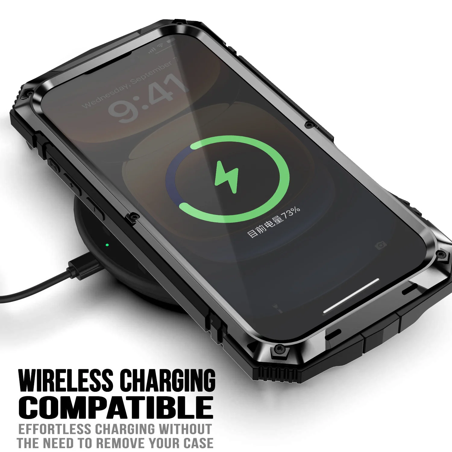 [Magsafe Compatible] Apple iPhone 15/Plus/Pro/Max - Metal Full Coverage Waterproof Heavy Duty Series Case With Stand - Image 6