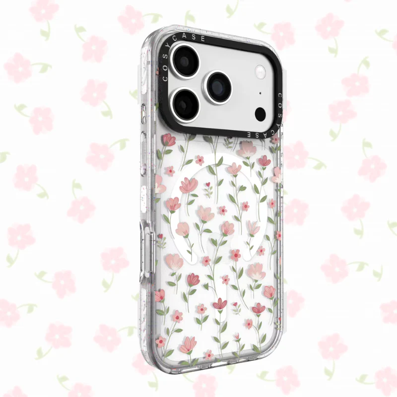 [Magsafe Compatible] Apple iPhone 16/Pro/Pro Max/Plus - Floral Clear Full Protection Shockproof Phone Case - Image 3