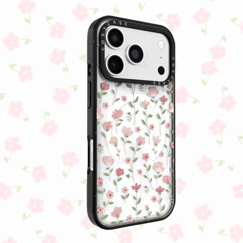 [Magsafe Compatible] Apple iPhone 16/Pro/Pro Max/Plus - Floral Clear Full Protection Shockproof Phone Case - Image 4